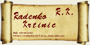 Radenko Krtinić vizit kartica